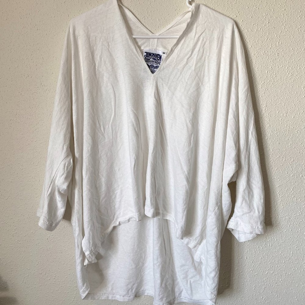 Jungmaven Relaxed 3/4 Sleeve High-Lo T-Shirt - Hemp and Organic Cotton Blend